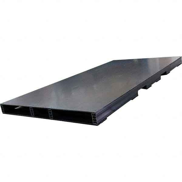 Custom Built Plastic Pallets - 96" Long x 48" & Wide x 4.4" High Plastic Pallet - 1,500 Lb Static Capacity, 500 Lb Dynamic Capacity, Black - Benchmark Tooling