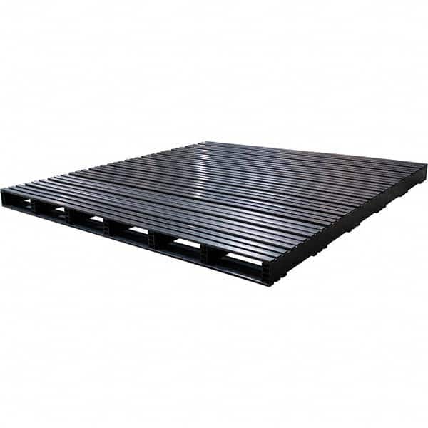 Custom Built Plastic Pallets - 76" Long x 80" & Wide x 4-1/2" High Plastic Pallet - 1,500 Lb Static Capacity, 500 Lb Dynamic Capacity, Black - Benchmark Tooling