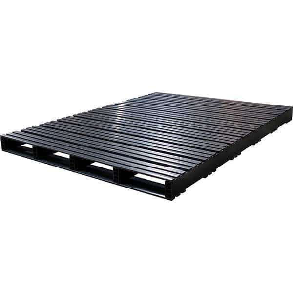 Custom Built Plastic Pallets - 54" Long x 74" & Wide x 4-1/2" High Plastic Pallet - 1,500 Lb Static Capacity, 500 Lb Dynamic Capacity, Black - Benchmark Tooling