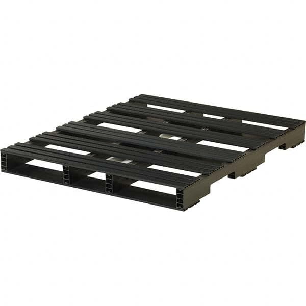 Custom Built Plastic Pallets - 48" Long x 40" & Wide x 4-1/2" High Plastic Pallet - 3,000 Lb Static Capacity, 750 Lb Dynamic Capacity, Black - Benchmark Tooling