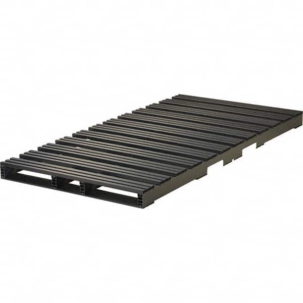 Custom Built Plastic Pallets - 96" Long x 48" & Wide x 5" High Plastic Pallet - 6,000 Lb Static Capacity, 1,500 Lb Dynamic Capacity, Black - Benchmark Tooling