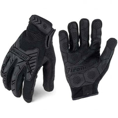 ironCLAD - Size 2XL (11) Synthetic Leather Work Gloves - For Mechanic's & Lifting, Uncoated, Hook & Loop Cuff, Full Fingered, Black, Paired - Benchmark Tooling