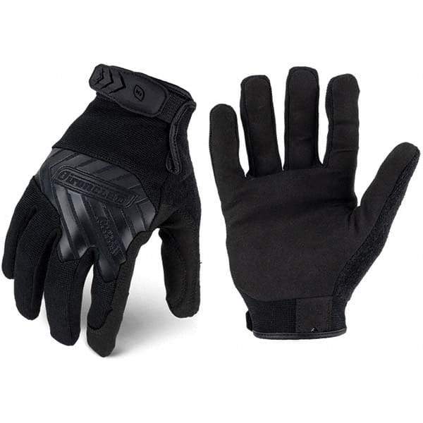 ironCLAD - Size XL (10) Synthetic Leather Work Gloves - For Mechanic's & Lifting, Uncoated, Hook & Loop Cuff, Full Fingered, Black, Paired - Benchmark Tooling