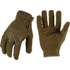 ironCLAD - Size M (8) Synthetic Leather Work Gloves - For Mechanic's & Lifting, Uncoated, Hook & Loop Cuff, Full Fingered, Coyote, Paired - Benchmark Tooling