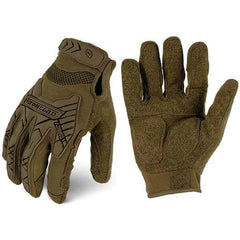 ironCLAD - Size S (7) Synthetic Leather Work Gloves - For Mechanic's & Lifting, Uncoated, Hook & Loop Cuff, Full Fingered, Coyote, Paired - Benchmark Tooling