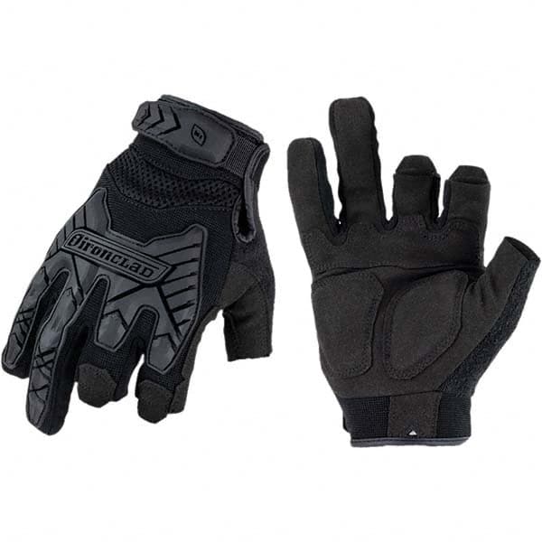 ironCLAD - Size XS (6) Synthetic Leather Work Gloves - For Mechanic's & Lifting, Uncoated, Hook & Loop Cuff, Full Fingered, Black, Paired - Benchmark Tooling