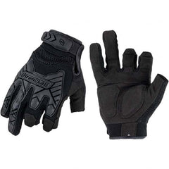 ironCLAD - Size L (9) Synthetic Leather Work Gloves - For Mechanic's & Lifting, Uncoated, Hook & Loop Cuff, Full Fingered, Black, Paired - Benchmark Tooling