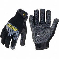 ironCLAD - Size L (9), ANSI Cut Lvl A1, Abrasion Lvl 5, Silicone Coated Cut Resistant Gloves - 9" Long, Uncoated, Unlined, Hook & Loop Cuff, Black, Paired - Benchmark Tooling