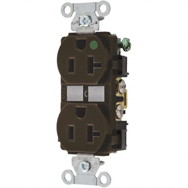 Hubbell Wiring Device-Kellems - 125V 20A NEMA 6-20R Hospital Grade White Straight Blade Duplex Receptacle - Benchmark Tooling