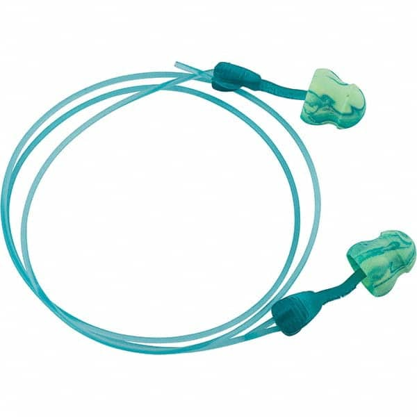 Earplug: 31dB, Non-PVC Foam, Bell, Push-In Stem, Corded Green, 100 Pairs per Pack