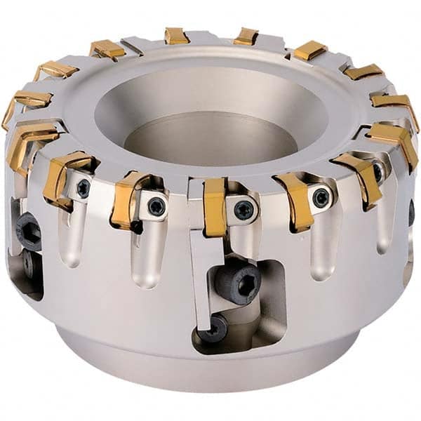 Kyocera - Indexable Square-Shoulder Face Mills Cutting Diameter (mm): 125.00 Arbor Hole Diameter (Inch): 1-1/2 - Benchmark Tooling