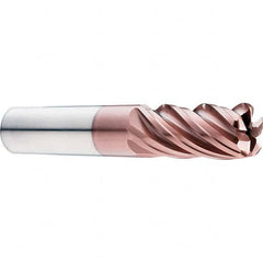 SGS - 3/4" Diam, Variable Pitch, 1-1/2" LOC, 5 Flute Solid Carbide Roughing Corner Radius End Mill - Benchmark Tooling