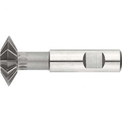 Keo - 1-3/8° 1-3/8" Cut Diam, 1/2" Cut Width, 5/8" Shank, High Speed Steel Double-Angle Cutter - Exact Industrial Supply