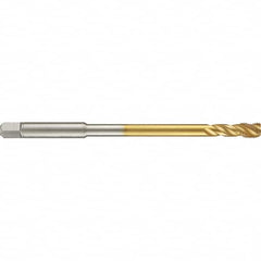 Guhring - 7/16-14 UNC 3 Flute 2B Modified Bottoming Spiral Flute Tap - High Speed Steel, TiN Finish, 6" OAL, Right Hand Flute, Right Hand Thread, H5/H6, Series 4287 - Exact Industrial Supply