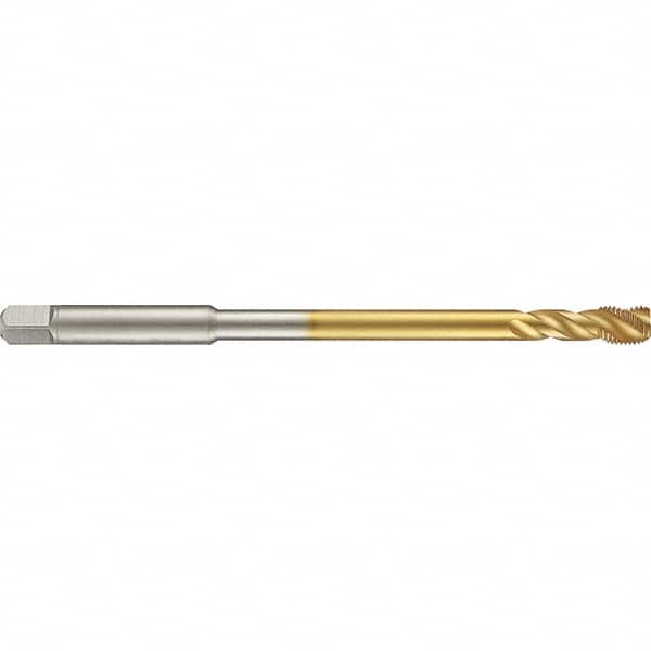 Guhring - 1/4-20 UNC 3 Flute 2B Modified Bottoming Spiral Flute Tap - High Speed Steel, TiN Finish, 6" OAL, Right Hand Flute, Right Hand Thread, H4/H5, Series 4287 - Exact Industrial Supply