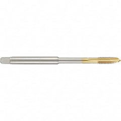 Guhring - #6-40 UNF 3 Flute 2B Plug Spiral Point Tap - High Speed Steel, TiN Finish, 4" OAL, Right Hand Thread, H2/H3, Series 4282 - Exact Industrial Supply