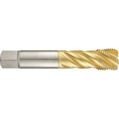 Guhring - 1-1/2-8 UNF 6 Flute 2B Modified Bottoming Spiral Flute Tap - High Speed Steel, TiN Finish, 7.874" OAL, Right Hand Flute, Right Hand Thread, H7, Series 4289 - Benchmark Tooling