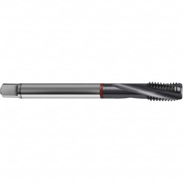 Guhring - 8-36 UNF 3 Flute 2BX Bottoming Spiral Flute Tap - High Speed Steel, TiCN Finish, 2.4803" OAL, Right Hand Flute, Right Hand Thread, H3/H4, Series 4374 - Exact Industrial Supply
