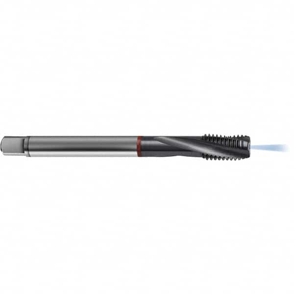 Guhring - 7/16-20 UNF 4 Flute 2BX Bottoming Spiral Flute Tap - High Speed Steel, TiCN Finish, 3.937" OAL, Right Hand Flute, Right Hand Thread, H5/H6, Series 4376 - Exact Industrial Supply