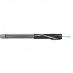 Guhring - 7/16-20 UNF 4 Flute 2BX Bottoming Spiral Flute Tap - High Speed Steel, TiCN Finish, 3.937" OAL, Right Hand Flute, Right Hand Thread, H5/H6, Series 4376 - Exact Industrial Supply