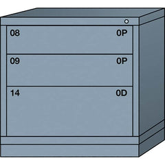 Lyon - 3 Drawer, Standard Table Height - Single Drawer Access Cabinet - Steel, 30" Wide x 28-1/4" Deep x 30-1/8" High, Dove Gray - Benchmark Tooling