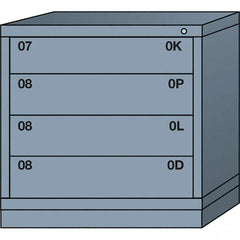 Lyon - 4 Drawer, Standard Table Height - Multiple Drawer Access Cabinet - Steel, 30" Wide x 28-1/4" Deep x 30-1/8" High, Dove Gray - Benchmark Tooling