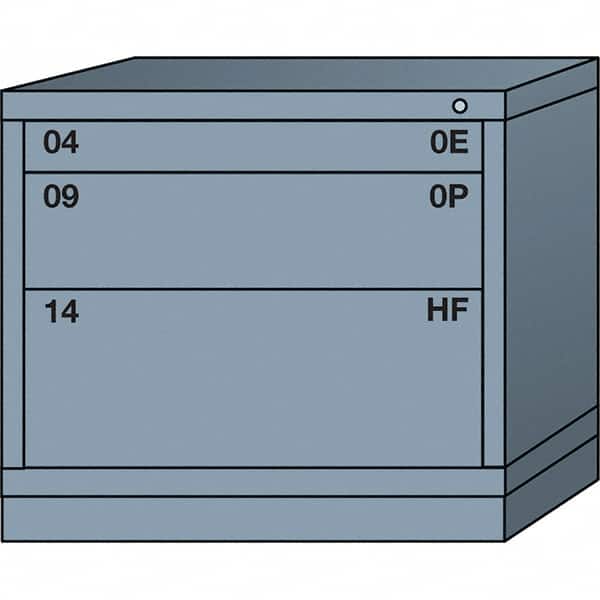 Lyon - 3 Drawer, Standard Desk Height - Single Drawer Access Cabinet - Steel, 30" Wide x 28-1/4" Deep x 26-7/8" High, Dove Gray - Benchmark Tooling