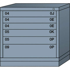 Lyon - 6 Drawer, Standard Table Height - Single Drawer Access Cabinet - Steel, 30" Wide x 28-1/4" Deep x 30-1/8" High, Dove Gray - Benchmark Tooling