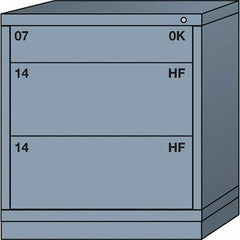 Lyon - 3 Drawer, Standard Bench Height - Single Drawer Access Cabinet - Steel, 30" Wide x 28-1/4" Deep x 33-1/4" High, Dove Gray - Benchmark Tooling