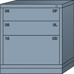 Lyon - 3 Drawer, Standard Bench Height - Multiple Drawer Access Cabinet - Steel, 30" Wide x 28-1/4" Deep x 33-1/4" High, Dove Gray - Benchmark Tooling