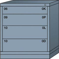 Lyon - 4 Drawer, Standard Bench Height - Single Drawer Access Cabinet - Steel, 30" Wide x 28-1/4" Deep x 33-1/4" High, Dove Gray - Benchmark Tooling