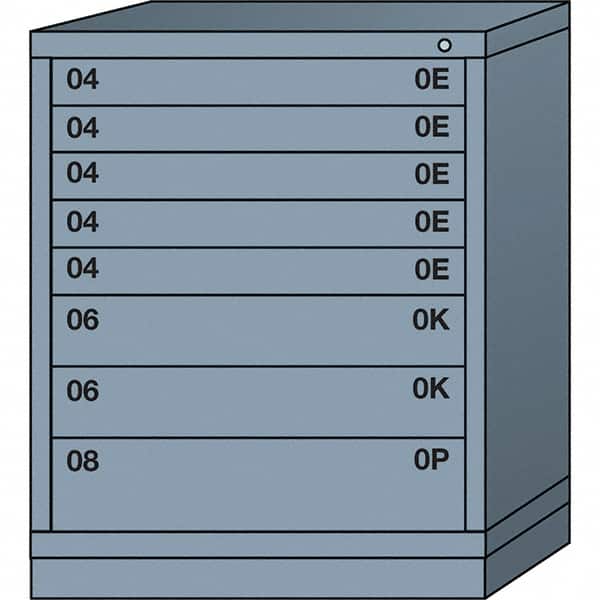 Lyon - 8 Drawer, Standard Mid-Range - Single Drawer Access Cabinet - Steel, 30" Wide x 28-1/4" Deep x 37-15/79" High, Dove Gray - Benchmark Tooling