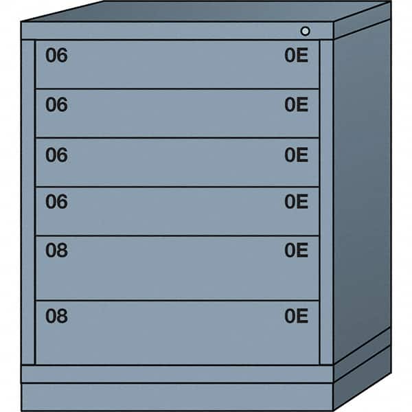 Lyon - 6 Drawer, Standard Mid-Range - Single Drawer Access Cabinet - Steel, 30" Wide x 28-1/4" Deep x 37-15/79" High, Dove Gray - Benchmark Tooling