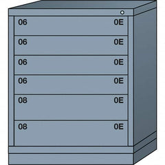 Lyon - 6 Drawer, Standard Mid-Range - Single Drawer Access Cabinet - Steel, 30" Wide x 28-1/4" Deep x 37-15/79" High, Dove Gray - Benchmark Tooling