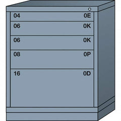 Lyon - 5 Drawer, Standard Mid-Range - Single Drawer Access Cabinet - Steel, 30" Wide x 28-1/4" Deep x 37-15/79" High, Dove Gray - Benchmark Tooling