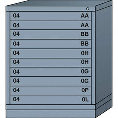 Lyon - 10 Drawer, Standard Mid-Range - Single Drawer Access Cabinet - Steel, 30" Wide x 28-1/4" Deep x 37-15/79" High, Dove Gray - Benchmark Tooling
