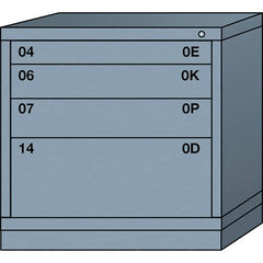 Lyon - 4 Drawer, Standard Table Height - Single Drawer Access Cabinet - Steel, 30" Wide x 28-1/4" Deep x 30-1/8" High, Dove Gray - Benchmark Tooling