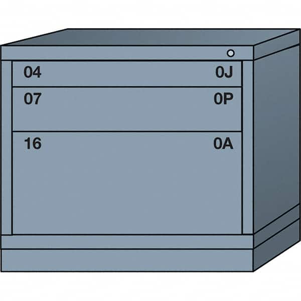 Lyon - 3 Drawer, Standard Desk Height - Single Drawer Access Cabinet - Steel, 30" Wide x 28-1/4" Deep x 26-7/8" High, Dove Gray - Benchmark Tooling