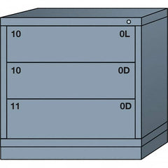 Lyon - 3 Drawer, Standard Table Height - Single Drawer Access Cabinet - Steel, 30" Wide x 28-1/4" Deep x 30-1/8" High, Dove Gray - Benchmark Tooling