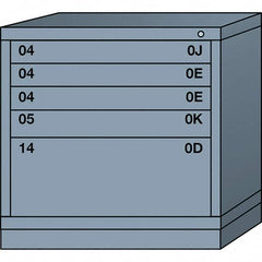 Lyon - 5 Drawer, Standard Table Height - Single Drawer Access Cabinet - Steel, 30" Wide x 28-1/4" Deep x 30-1/8" High, Dove Gray - Benchmark Tooling