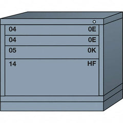 Lyon - 4 Drawer, Standard Desk Height - Single Drawer Access Cabinet - Steel, 30" Wide x 28-1/4" Deep x 26-7/8" High, Dove Gray - Benchmark Tooling