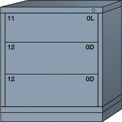 Lyon - 3 Drawer, Standard Bench Height - Single Drawer Access Cabinet - Steel, 30" Wide x 28-1/4" Deep x 33-1/4" High, Dove Gray - Benchmark Tooling