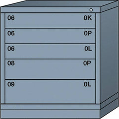 Lyon - 5 Drawer, Standard Bench Height - Multiple Drawer Access Cabinet - Steel, 30" Wide x 28-1/4" Deep x 33-1/4" High, Dove Gray - Benchmark Tooling