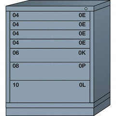 Lyon - 7 Drawer, Standard Mid-Range - Multiple Drawer Access Cabinet - Steel, 30" Wide x 28-1/4" Deep x 37-15/79" High, Dove Gray - Benchmark Tooling