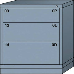 Lyon - 3 Drawer, Standard Bench Height - Single Drawer Access Cabinet - Steel, 30" Wide x 28-1/4" Deep x 33-1/4" High, Dove Gray - Benchmark Tooling