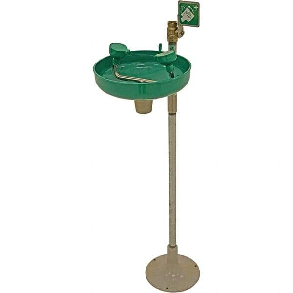 Haws - 11" Wide x 40" High, Pedestal Mount, Plastic Bowl, Eyewash Station - 5 GPM Flow Rate - Benchmark Tooling