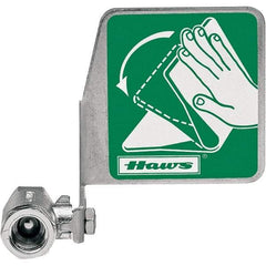 Haws - 1/2" Inlet, 7" Long x 5" Wide x 3" High, Stainless Steel Plumbed Wash Station Stay-Open Ball Valve - Green Matting, Compatible with Combination Drench Shower & Eye/Face Wash Stations - Benchmark Tooling