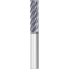 Roughing & Finishing End Mills; Mill Diameter (Decimal Inch): 0.2500; Mill Diameter (Inch): 1/4; End Type: Corner Radius; Corner Radius (Decimal Inch): 0.0300; Number of Flutes: 6; Material: Solid Carbide; Finish/Coating: AlTiN; Length of Cut (Inch): 3/8;