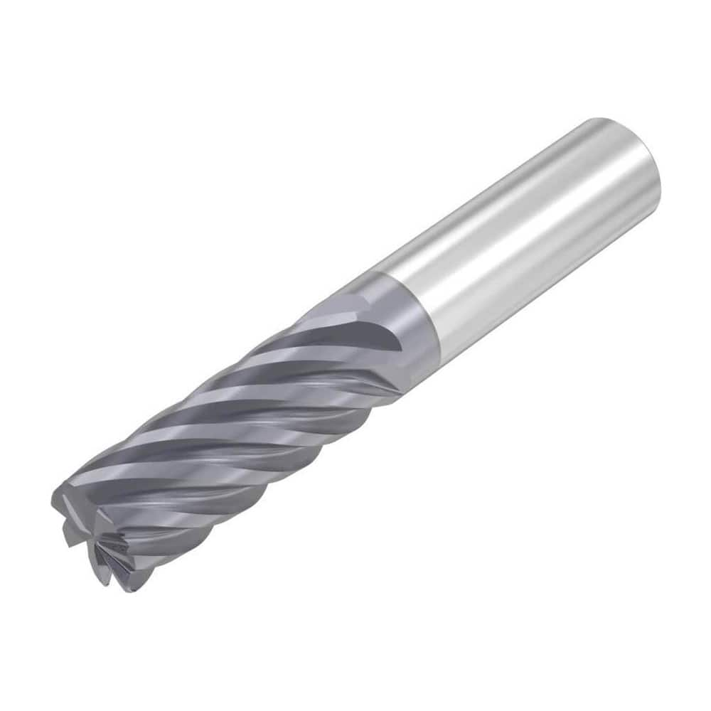 Roughing & Finishing End Mills; Mill Diameter (Decimal Inch): 0.7500; Mill Diameter (Inch): 3/4; End Type: Corner Radius; Corner Radius (Decimal Inch): 0.0300; Number of Flutes: 7; Material: Solid Carbide; Finish/Coating: AlTiN; Length of Cut (Inch): 2-1/