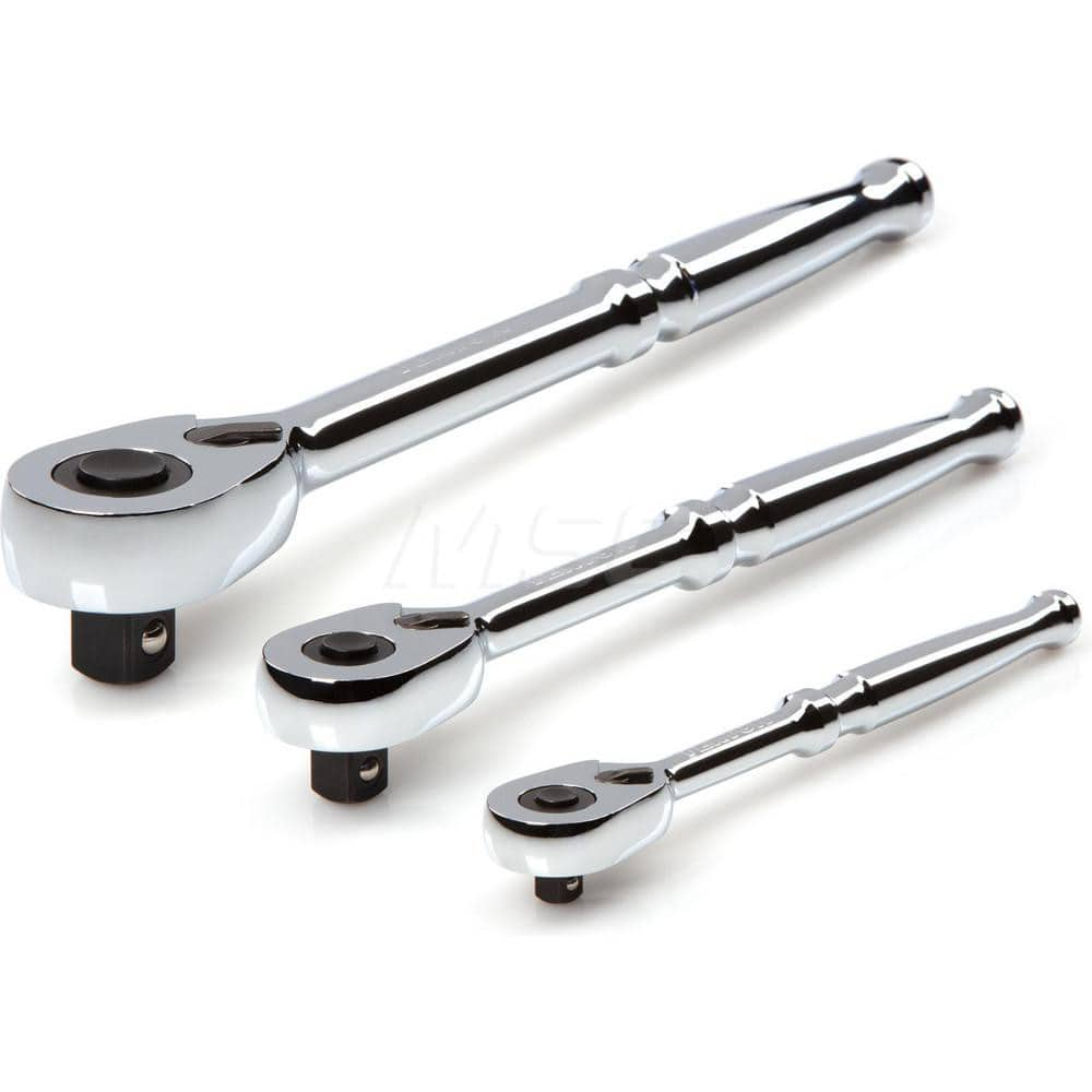 Ratchet: 1/4, 3/8 & 1/2″ Drive, Oval Head 10-1/2″ OAL, Chrome-Plated